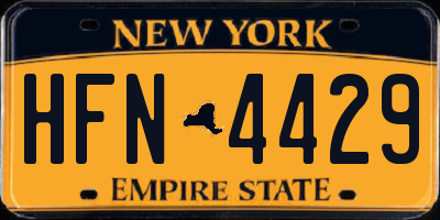 NY license plate HFN4429