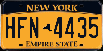 NY license plate HFN4435