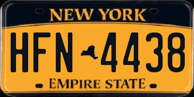 NY license plate HFN4438