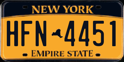 NY license plate HFN4451