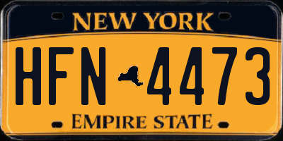 NY license plate HFN4473