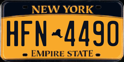 NY license plate HFN4490