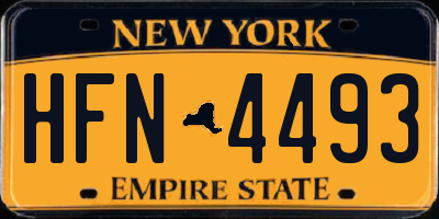 NY license plate HFN4493
