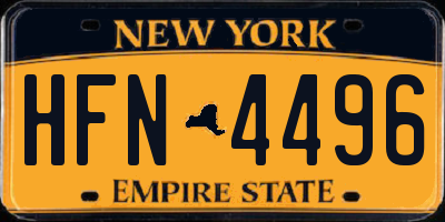 NY license plate HFN4496