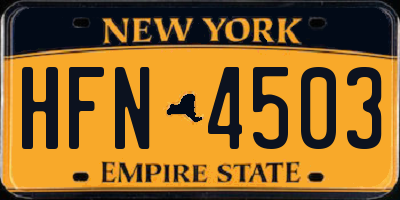 NY license plate HFN4503