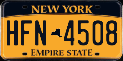 NY license plate HFN4508