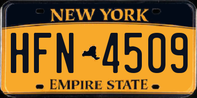 NY license plate HFN4509