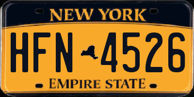 NY license plate HFN4526