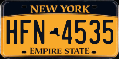 NY license plate HFN4535