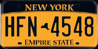 NY license plate HFN4548