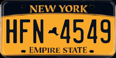 NY license plate HFN4549