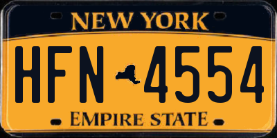 NY license plate HFN4554