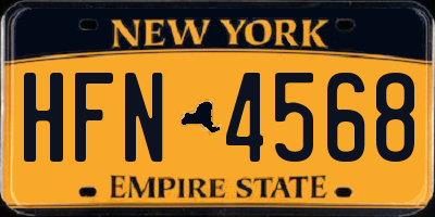 NY license plate HFN4568