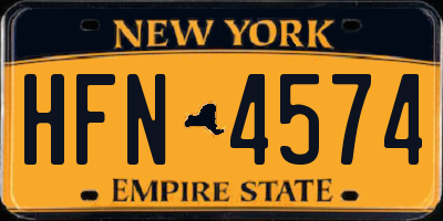 NY license plate HFN4574