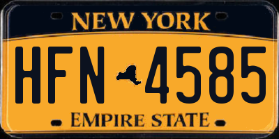 NY license plate HFN4585