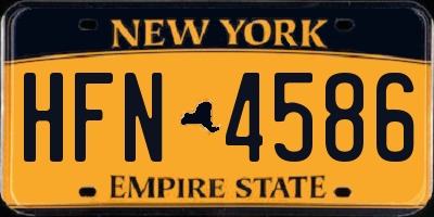 NY license plate HFN4586