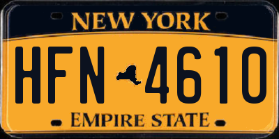 NY license plate HFN4610