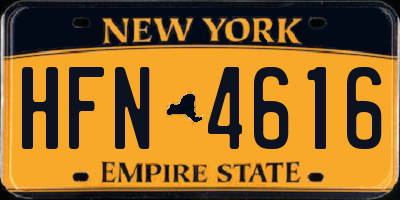 NY license plate HFN4616