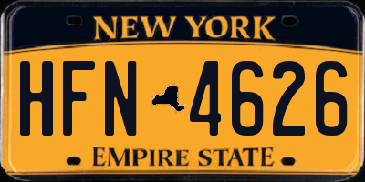 NY license plate HFN4626