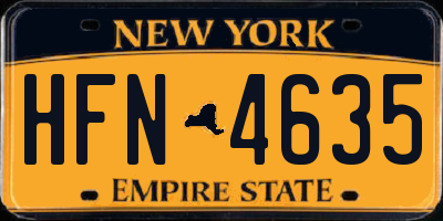 NY license plate HFN4635