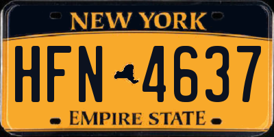 NY license plate HFN4637