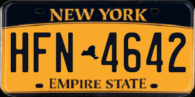 NY license plate HFN4642