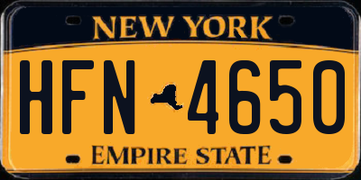 NY license plate HFN4650