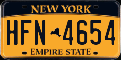 NY license plate HFN4654