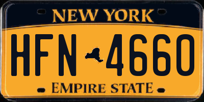 NY license plate HFN4660