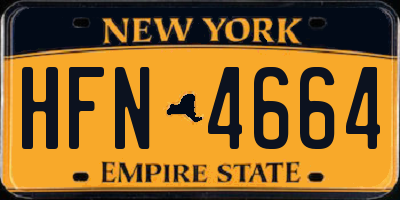 NY license plate HFN4664