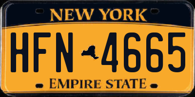 NY license plate HFN4665