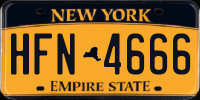 NY license plate HFN4666