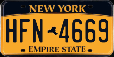 NY license plate HFN4669