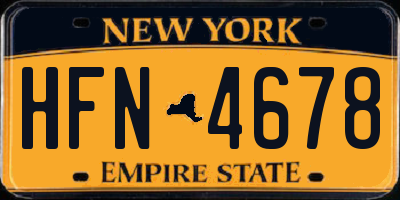 NY license plate HFN4678