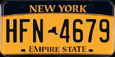 NY license plate HFN4679