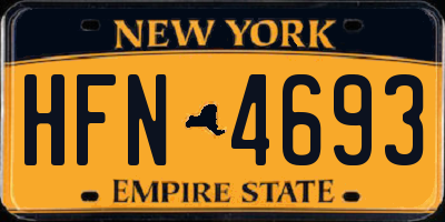 NY license plate HFN4693