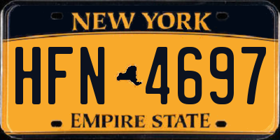 NY license plate HFN4697