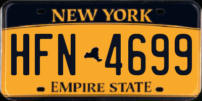 NY license plate HFN4699