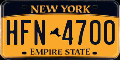 NY license plate HFN4700