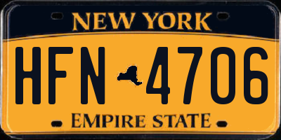 NY license plate HFN4706