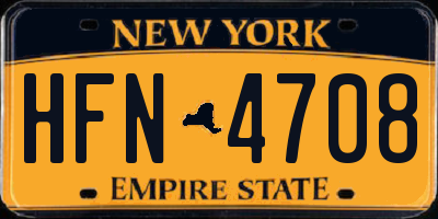 NY license plate HFN4708