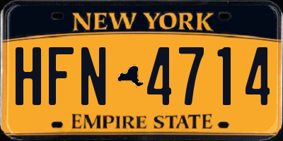 NY license plate HFN4714