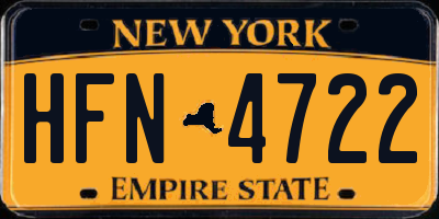 NY license plate HFN4722