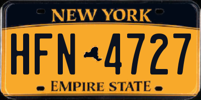NY license plate HFN4727