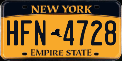 NY license plate HFN4728