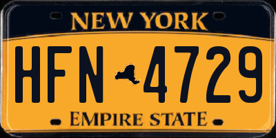 NY license plate HFN4729
