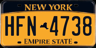 NY license plate HFN4738