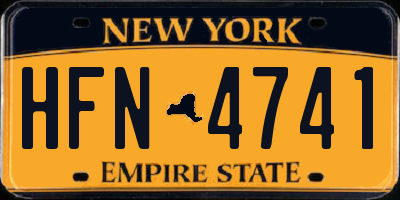 NY license plate HFN4741
