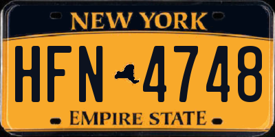 NY license plate HFN4748