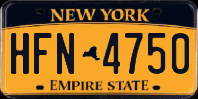 NY license plate HFN4750